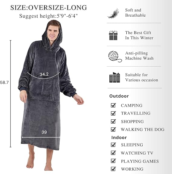 Blanket Hoodie For Adult