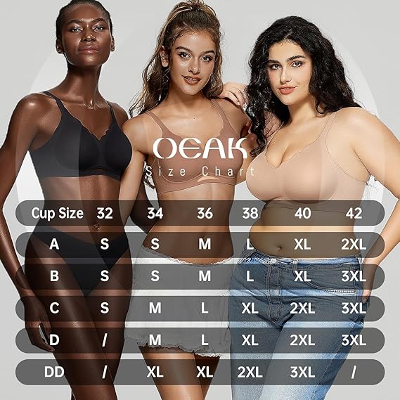 Scalloped Wireless Bras with Mesh
