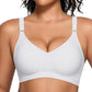 Wireless V Neck Bra with Front-Adjustable Straps