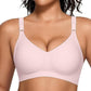 Wireless V Neck Bra with Front-Adjustable Straps