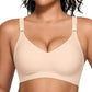 Wireless V Neck Bra with Front-Adjustable Straps