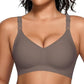 Wireless V Neck Bra with Front-Adjustable Straps
